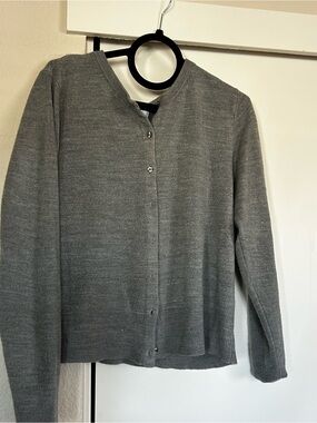 croft & barrow Gray Button-Front Cardigan Sweater